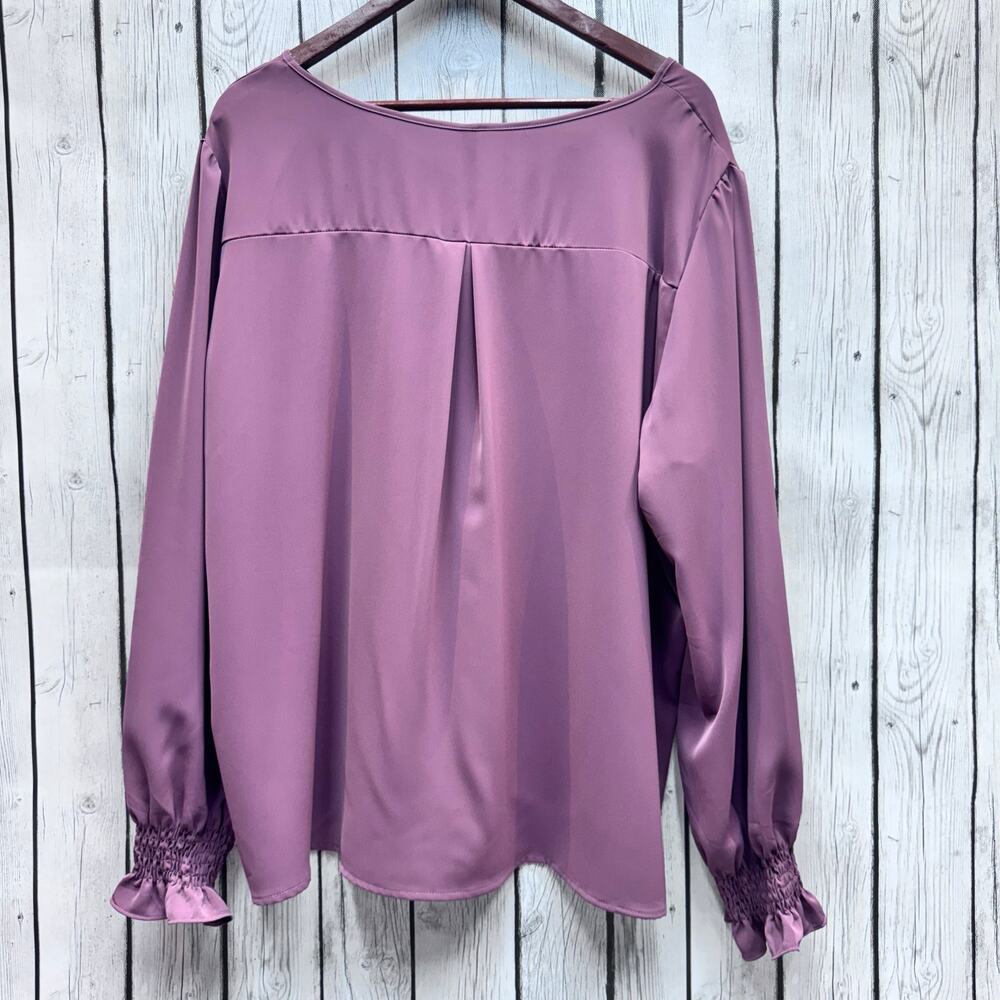 NWT Funlingo Mauve Long Sleeve Blouse Size 3X - Picture 2 of 4